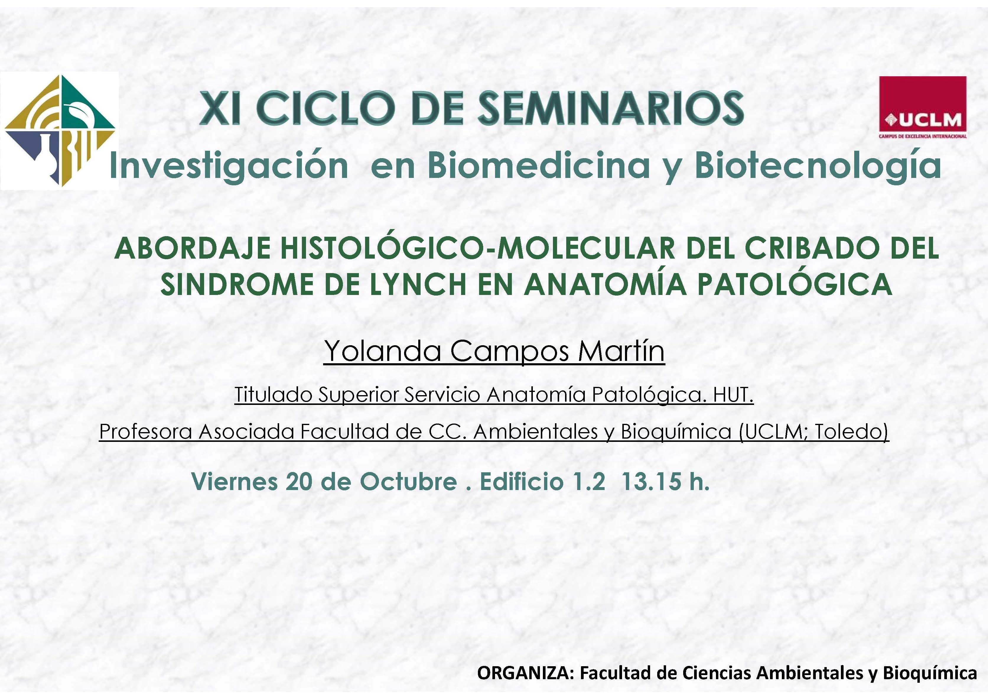 Charla XI Ciclo seminarios investigación en biomedicina y Biotecnología