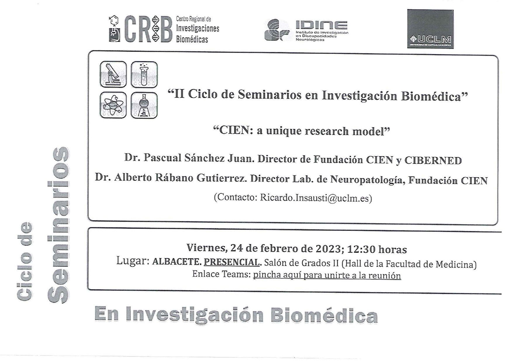 Ii Ciclo De Seminarios En Investigaci N Biom Dica Organizados Por El