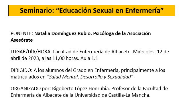 Educación Sexual en Enfermería Inicio